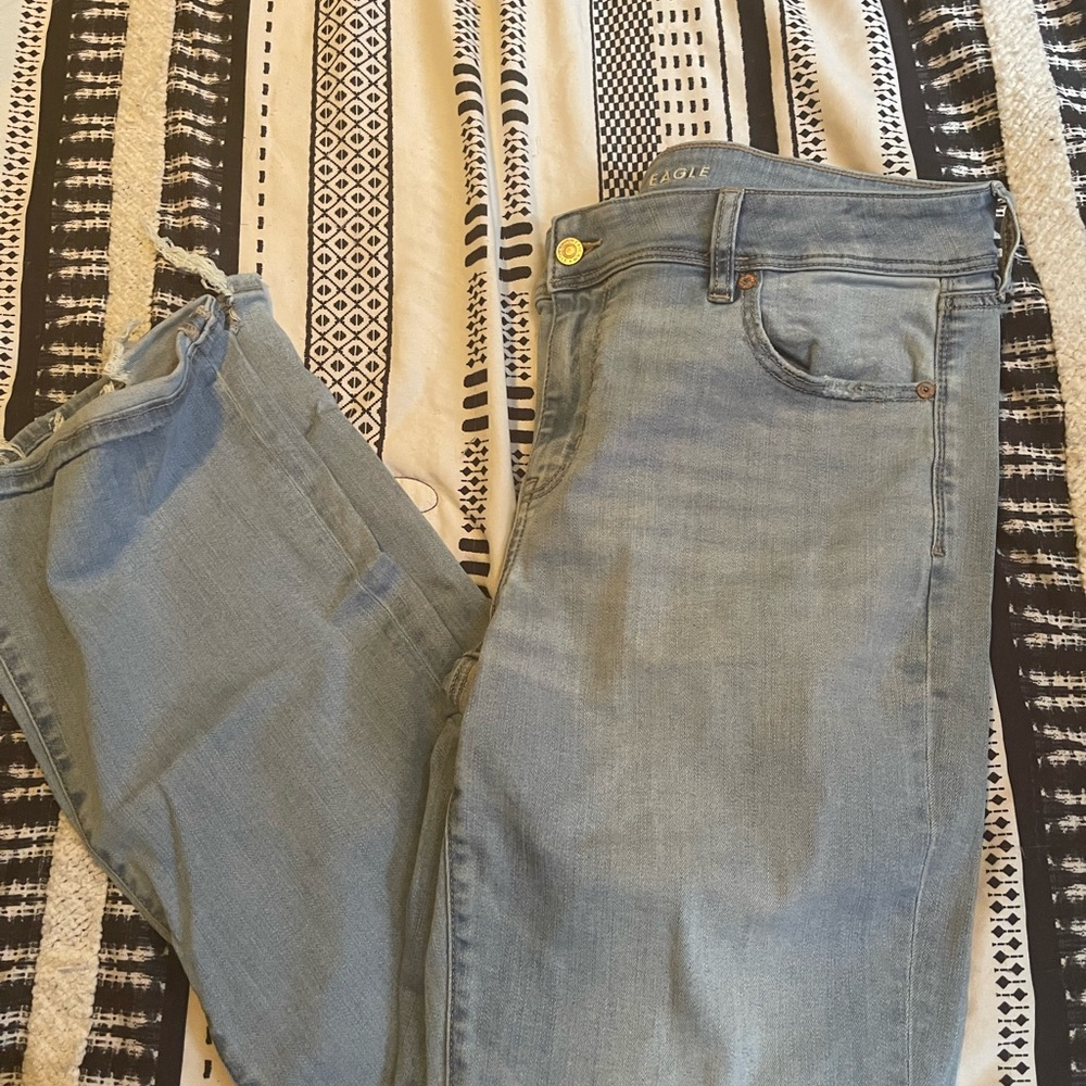 American Eagle Outfitters Blue Ankle Cropped Jeans